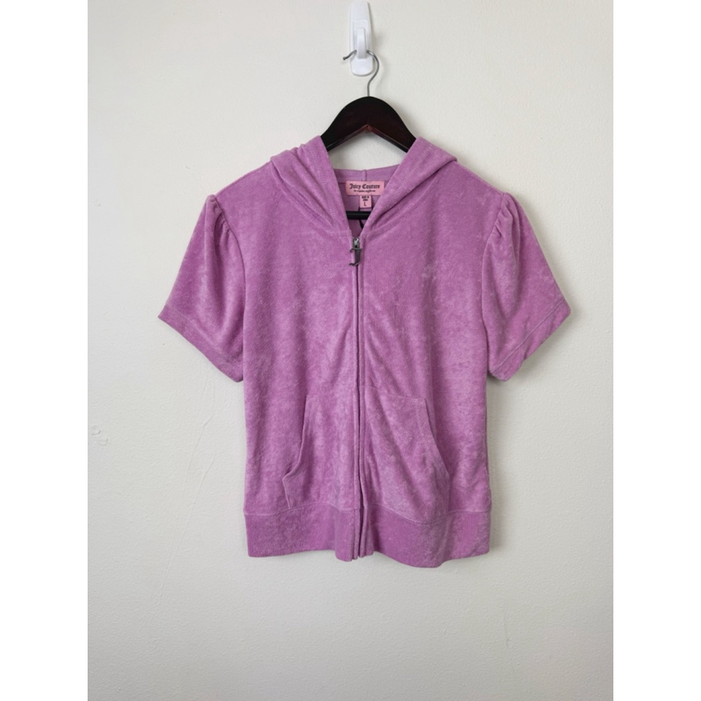 NWT Juicy Couture Womens Pink Dewberry Hoodie Large Y2K Preppy Mean Girls Terry